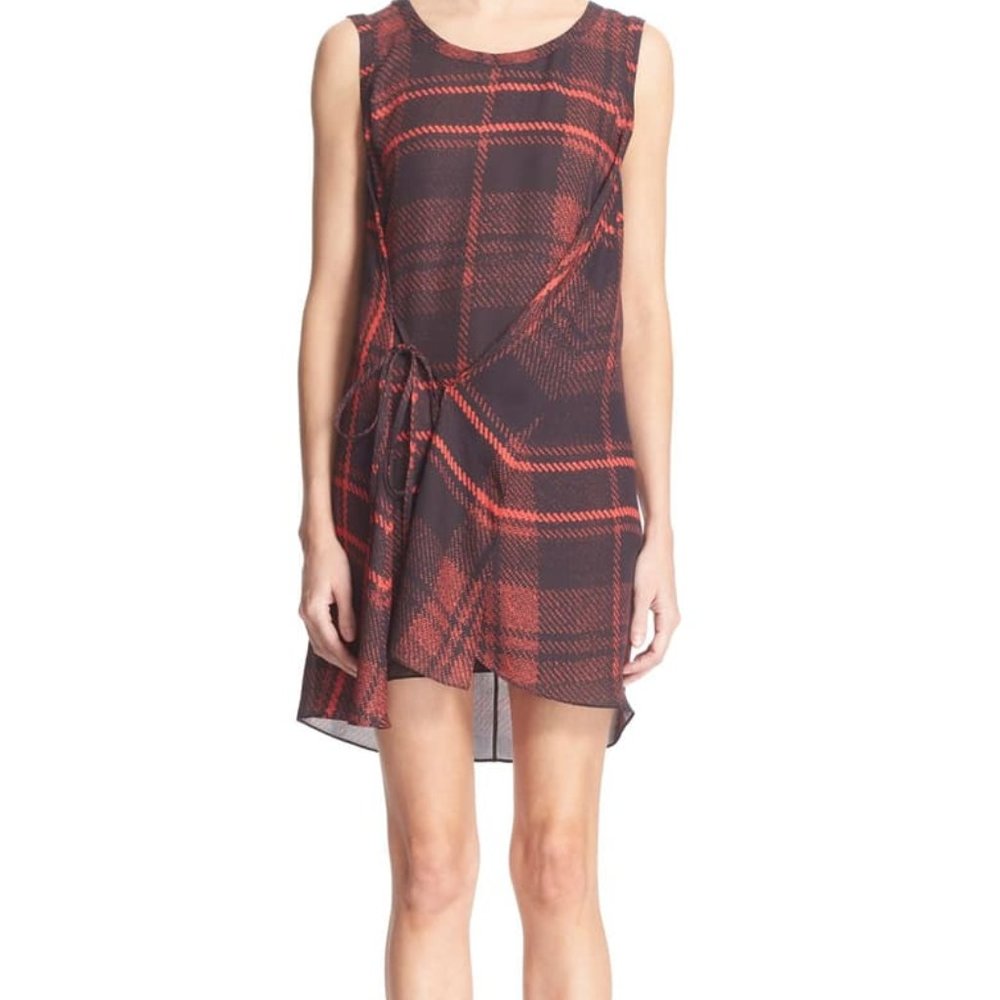 McQ Alexander McQueen Tied Tartan Plaid Dress